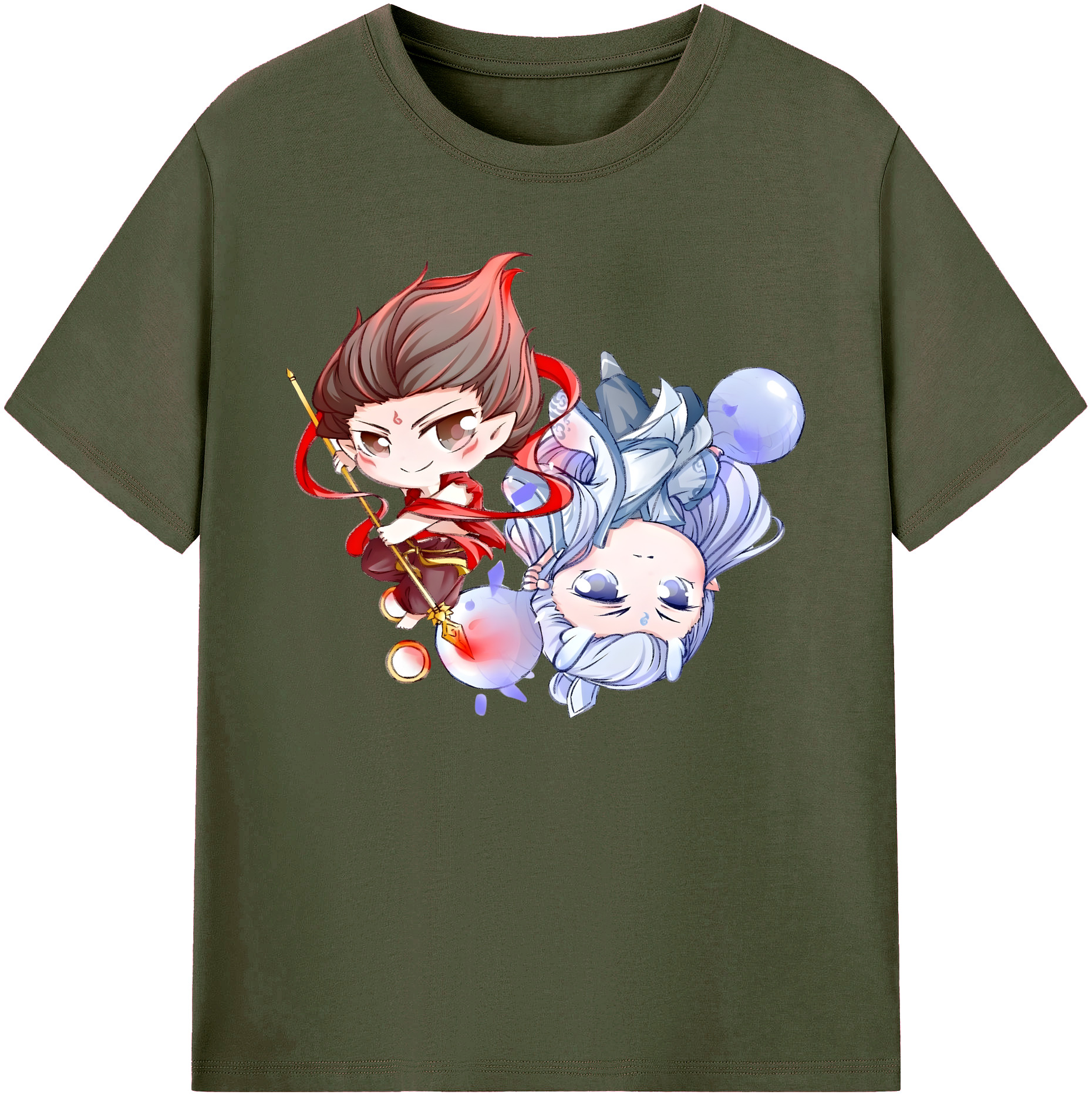 （画像用） Ne Zha 2 ナタ 魔童の大暴れ 綿100％ メンズ半袖Tシャツ｜肌触りやわらか＆通気性